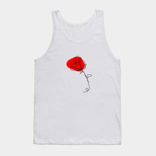 Red Rose flower Tank Top